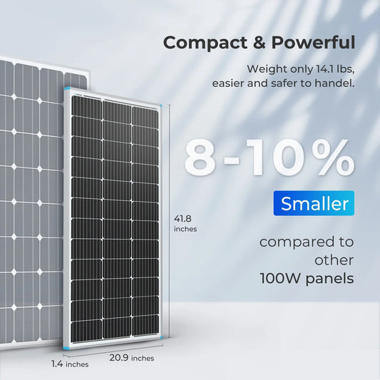 Solar Panel 100 Watt 12 Volt High-Efficiency Monocrystalline PV Module by 54Grid - Renewable Energy Store