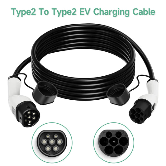 EV charging cable Electric car charger 32A three-phase 22kw IEC 62196 32A EVSE kit EV cable type 2 to type 2