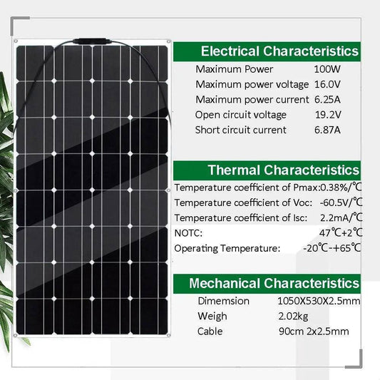 Solar Panel System Kit Flexible 200w 300w Diy Portable Energy Set 12v 18v 24v Home /Battery Power Charger - 54Grid - Renewable Energy Store