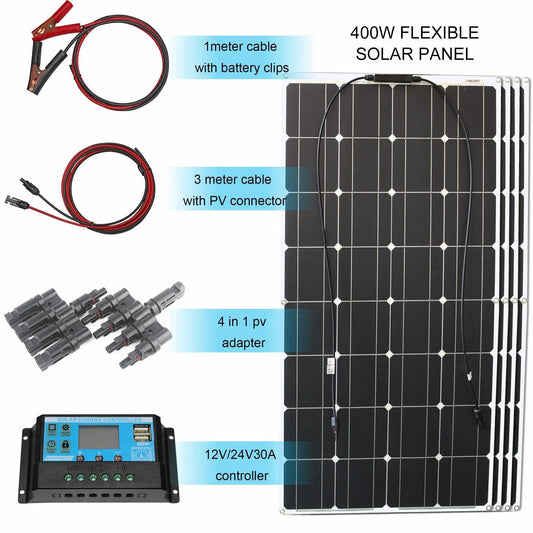 Solar Panel Kit Complete 400/300/200/100 Watts Flexible Solar 12V - 54Grid - Renewable Energy Store