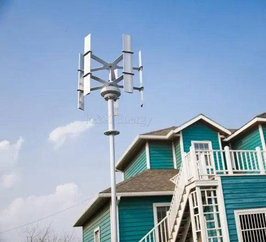 Mini Vertical Axis Wind Turbine Generator 10W 12VDC Windmill Generator Max 15w 5 Blades High Quality for Household Street - 54Grid - Renewable Energy Store
