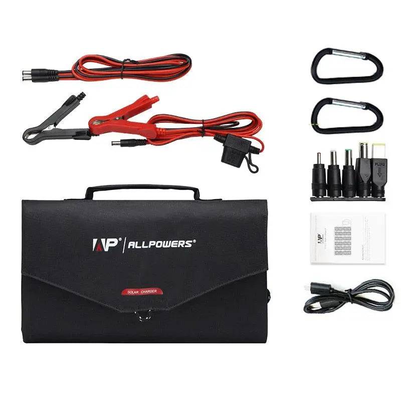 Solar Panel Portable Foldable 100W Solar Battery Charger 18/12V Laptop Mobile Phone Power Station - 54Grid - Renewable Energy Store