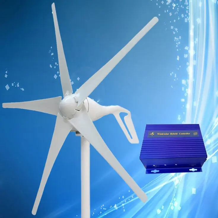 2023 New Arrival 400W Wind Turbine Generator + Wind/Solar Hybrid Controller (Max 600W Wind Turbine, Max 300W Solar Panel) - 54Grid - Renewable Energy Store