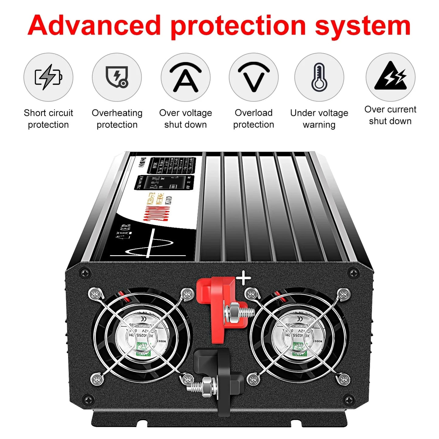 2000W pure sine wave solar power inverter DC 12V 24V 48V to AC 110V 220V digital display - 54Grid - Renewable Energy Store