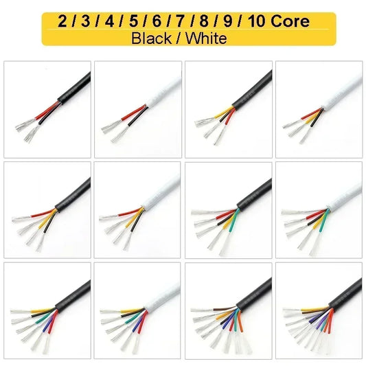 2 3 4 Core Electronic Audio Sheathed Wire 12V Auto Cable AWG by 54Grid - Renewable Energy Store