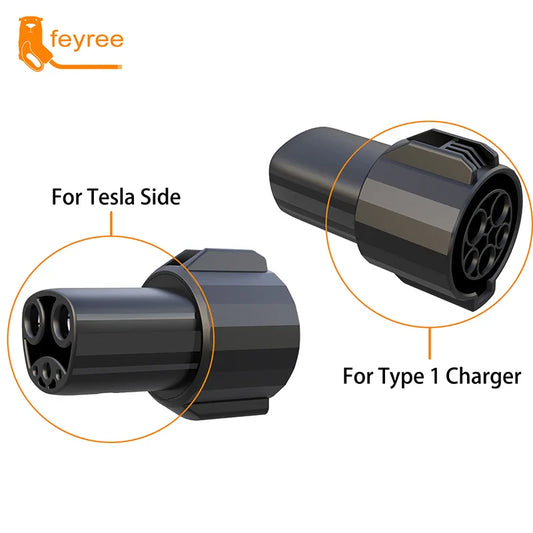 feyree EV Charger Adapter J1772 to Tesla Socket 60A 250V from J1772 Type1 to Tesla Adapter for Electric Car Tesla Model 3/Y/S/X by 54Grid - Renewable Energy Store