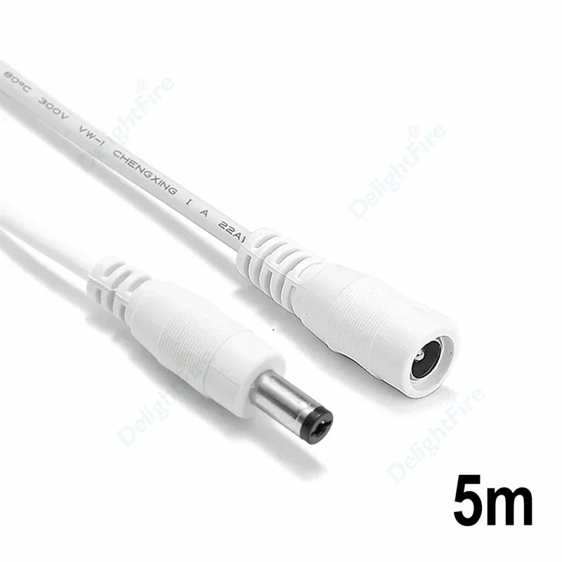 5.5mm 2.1mm DC Extension Cord 22AWG 3A for CCTV LED Lights by 54Grid - Renewable Energy Store