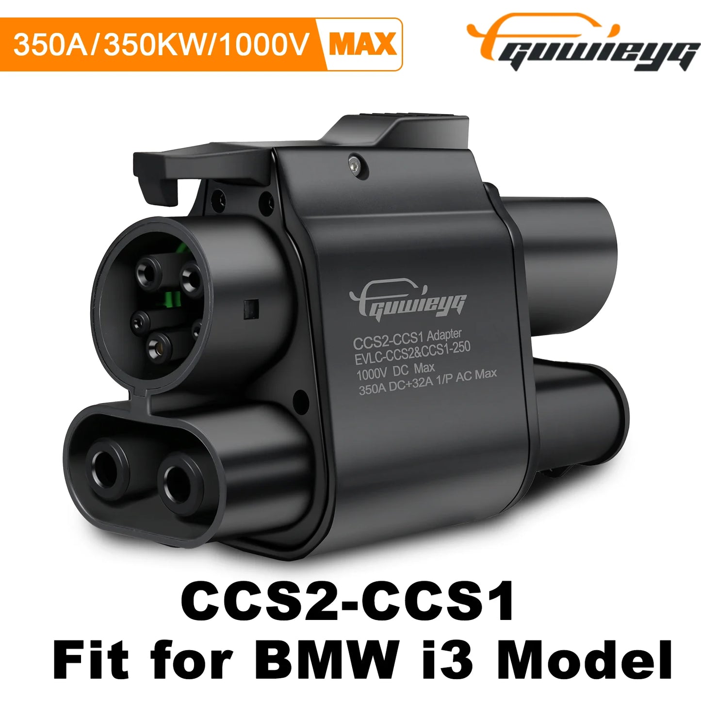 GUWIEYG CCS2 to CCS1 Adapter 500A 500kW DC 1000V Fast EV Charging