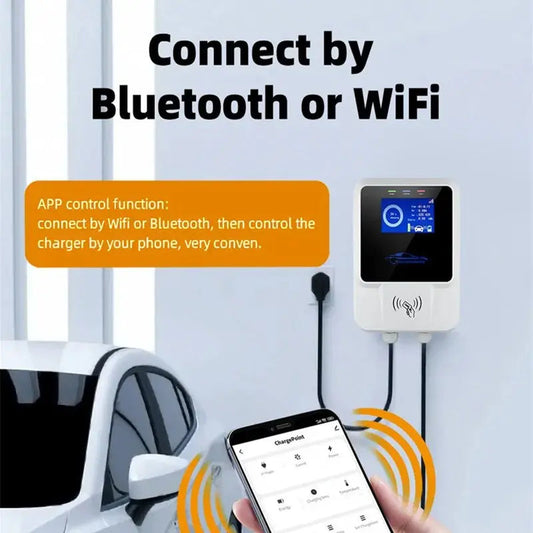 EV Charger Type2 IEC62196-2 APP Wifi Cards Control 22KW 3Phase Electric Vehicle Car Charging Station EVSE Wall Box with Cable - 54Grid - Renewable Energy Store