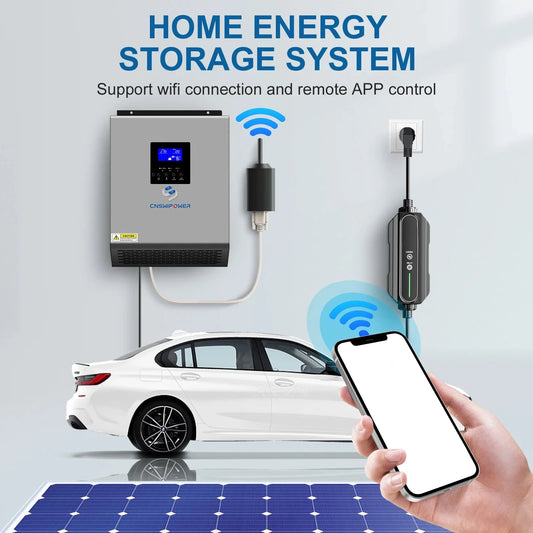 3000VA/2400W Hybrid Inverter Pure Sine wave with AC Charger Solar Charger Controller PWM PV input DC 24V to AC 120V - 54Grid - Renewable Energy Store