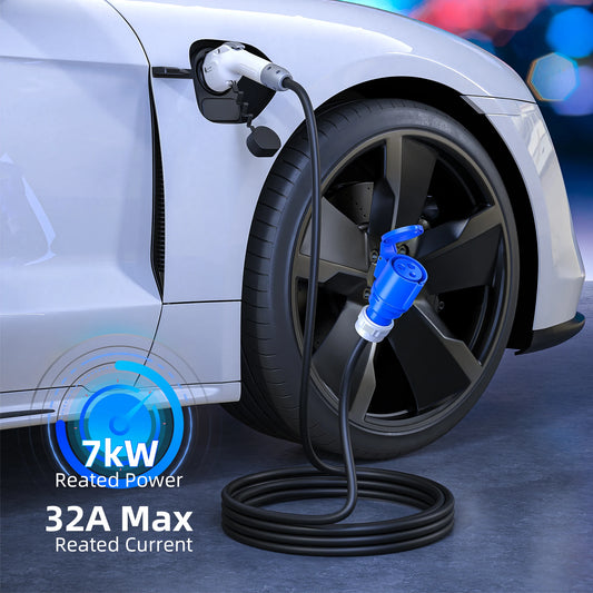 feyree V2L Cable Discharge Plug EV Charger GBT Cord 32A Charging Cable 1M /3M with CEE Socket Outdoor Power Station Electric Car