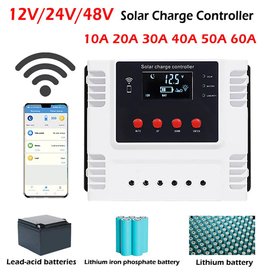 20A 30A 40A 50A 60A Solar Charge Controller With WiFi APP Control For 12V 24V 48V Battery by 54Grid - Renewable Energy Store