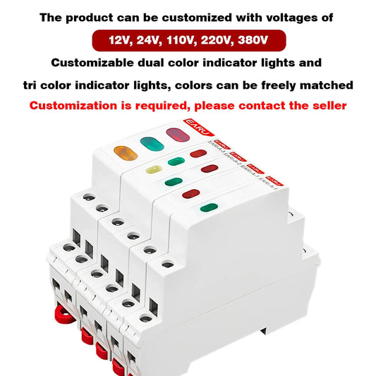 10/18mm Rail Indicator Light AC DC 220V 230V LED Dual Color