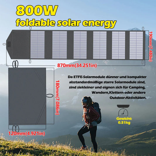 Portable Polysilicon Solar Panel Charger USB 800W 5V DC Foldable For Hiking And Camping by 54Grid - Renewable Energy Store