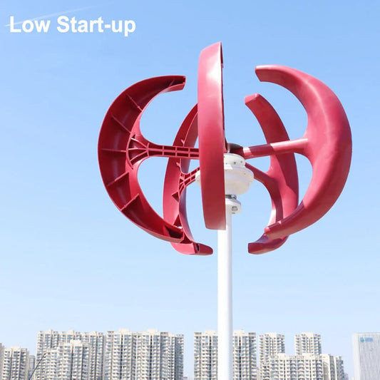 Vertical Windmill Turbine Generator 8kw 5 Blades 12v 24v 48v With MPPT Charge Controller Low Noise Wind Speed Start Rotation by 54Grid - Renewable Energy Store