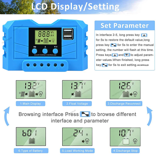 MPPT 30A Solar Charge Controller 12V 24V 720W System With USB Output by 54Grid - Renewable Energy Store
