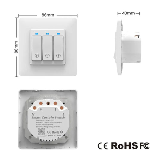 WiFi Timer Curtain Switch Controller for Roller Shutter Electric Motor TUYA Smart Life Smart Home Automation Google Home Alexa by 54Grid - Renewable Energy Store