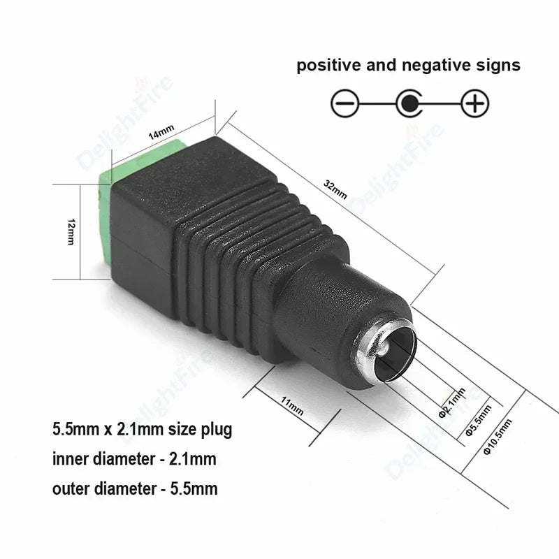 20AWG 90cm Black DC Pigtail Cable 12V 5A Female Barrel Jack by 54Grid - Renewable Energy Store