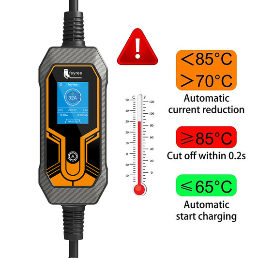 feyree EV Charger GB/T Cord 16A 3.5KW 1Phase Portable Charger Box 32A 7KW Current Adjustable 11KW 16A 3 Phase for Electric Car