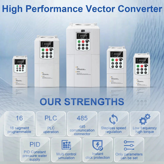 VFD Inverter 380V Three Phase Output 7.5KW/11KW Frequency Converter AC Drive - 54Grid - Renewable Energy Store
