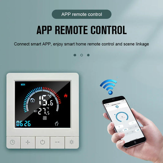 TUYA WiFi Smart Thermostat Temperature Controller For Electric Floor Heating Water Gas Boiler Digital LCD Display Wall Mounted by 54Grid - Renewable Energy Store