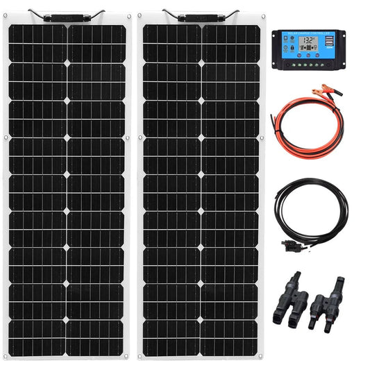 Wuzeck 50w Flexible Solar Panel Kit 12v 100w Pv Solar Module Kit 24v Solar Cell Home Outdoor Car Boat Battery Camping Solarpanel by 54Grid - Renewable Energy Store