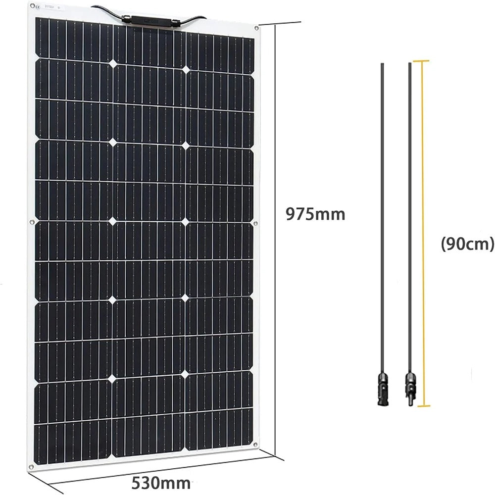 Wuzeck Flexible Solar Panel 100w Mono Solar Cell 18v Photovoltaic Module 12v Solar Battery Off Grid Power For Rvs Boat Caravan by 54Grid - Renewable Energy Store