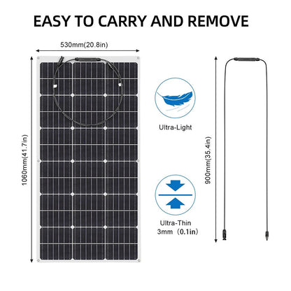 100 W Flexible Solar Panel High-efficiency Solar Modules And Ip68 Sealing Level, Suitable For Roofs, Motor Homes, Balconies, Etc by 54Grid - Renewable Energy Store