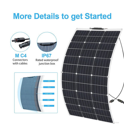 100 W Flexible Solar Panel High-efficiency Solar Modules And Ip68 Sealing Level, Suitable For Roofs, Motor Homes, Balconies, Etc by 54Grid - Renewable Energy Store