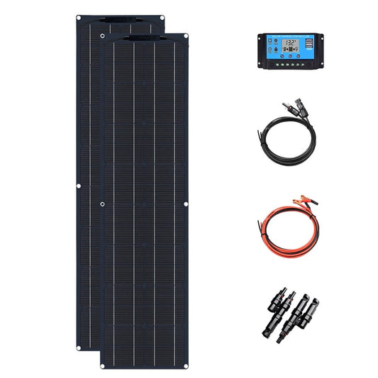 Wuzeck Flexible Solar Panel Kit 50 Watt Pv Module 100 Watt 12v 24v Solar Cable Cell Home Outdoor Car Boat Battery Camping Trip by 54Grid - Renewable Energy Store