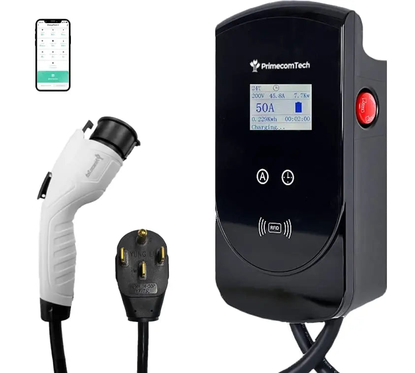 Smart Electric Vehicle Charging Station 220 V for Tesla and All EV Brands 30' Feet Length (25 Feet, NEMA 14-50p) - 54Grid - Renewable Energy Store