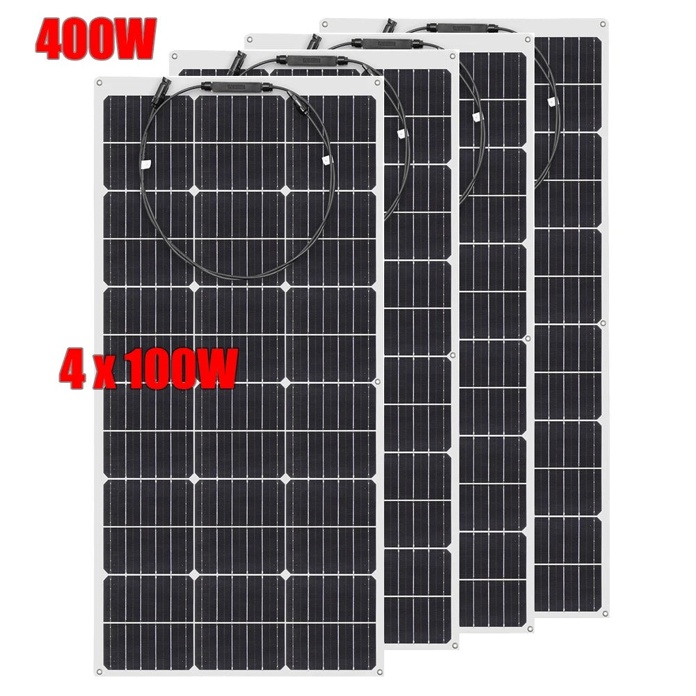 Wuzeck Flexible Solar Panels 1-10pcs 100w Mono Solar Panel Cells 200w 300w 400w - 1000w Power For 12v Battery Rvs Boat Home Car by 54Grid - Renewable Energy Store