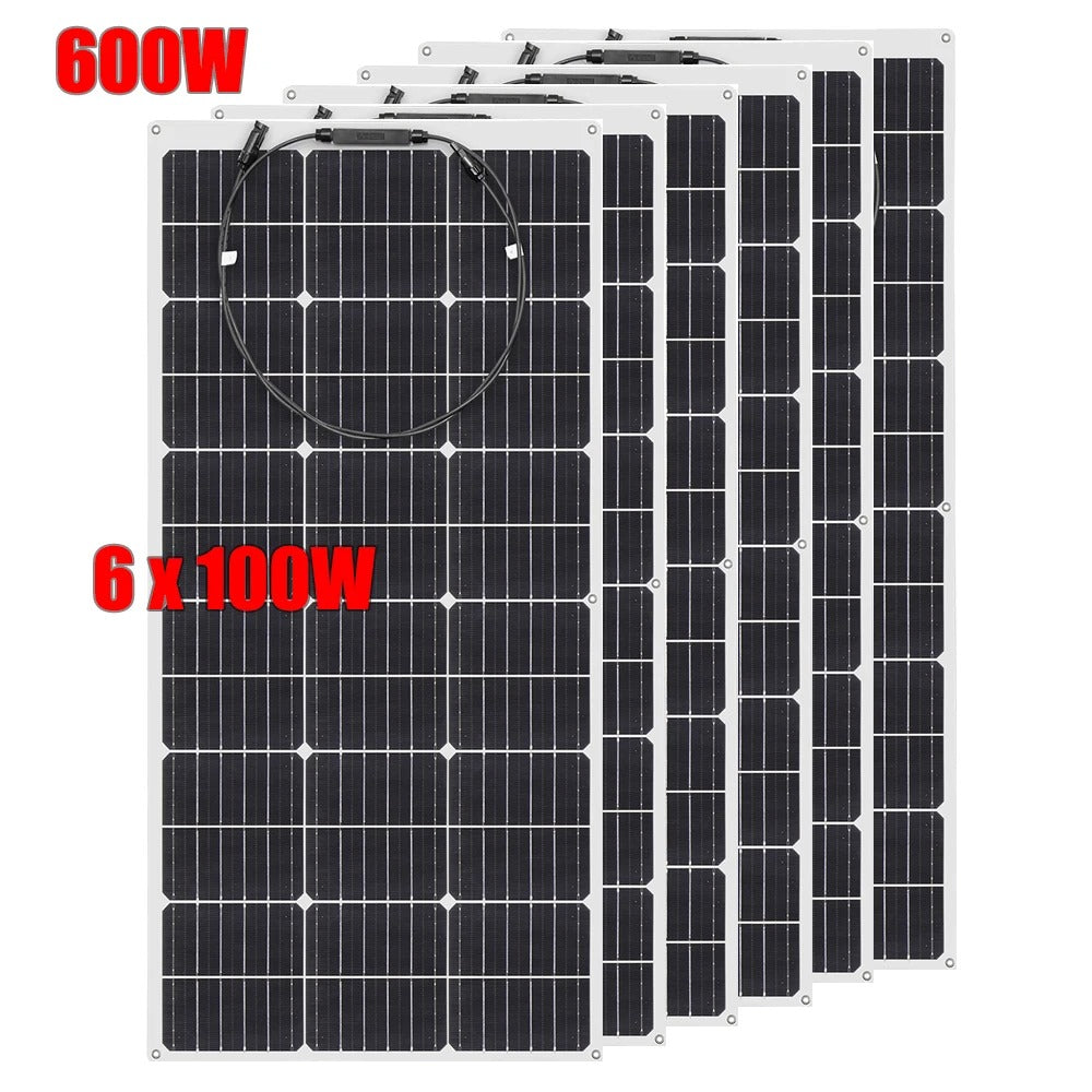 Wuzeck Flexible Solar Panels 1-10pcs 100w Mono Solar Panel Cells 200w 300w 400w - 1000w Power For 12v Battery Rvs Boat Home Car by 54Grid - Renewable Energy Store