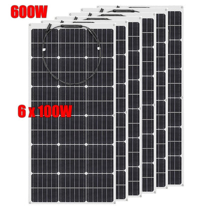 Wuzeck Flexible Solar Panels 1-10pcs 100w Mono Solar Panel Cells 200w 300w 400w - 1000w Power For 12v Battery Rvs Boat Home Car by 54Grid - Renewable Energy Store