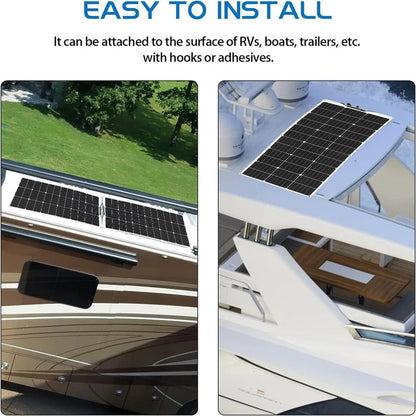 Wuzeck Flexible Solar Panels 1-10pcs 100w Mono Solar Panel Cells 200w 300w 400w - 1000w Power For 12v Battery Rvs Boat Home Car by 54Grid - Renewable Energy Store