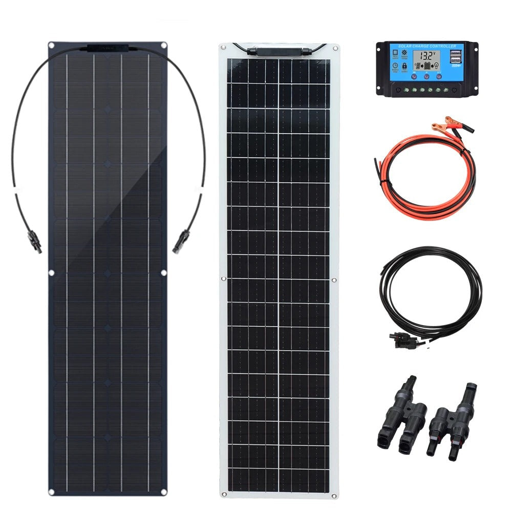 Wuzeck Flexible Solar Panel Kit 50 Watt Pv Module 100 Watt 12v 24v Solar Cable Cell Home Outdoor Car Boat Battery Camping Trip by 54Grid - Renewable Energy Store
