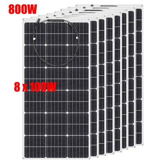 Wuzeck Flexible Solar Panels 1-10pcs 100w Mono Solar Panel Cells 200w 300w 400w - 1000w Power For 12v Battery Rvs Boat Home Car by 54Grid - Renewable Energy Store