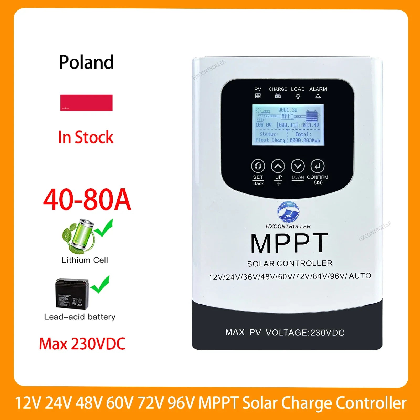 230VDC MPPT Solar System Charge Controller 80A 60A 40A WIFI RS485 by 54Grid - Renewable Energy Store