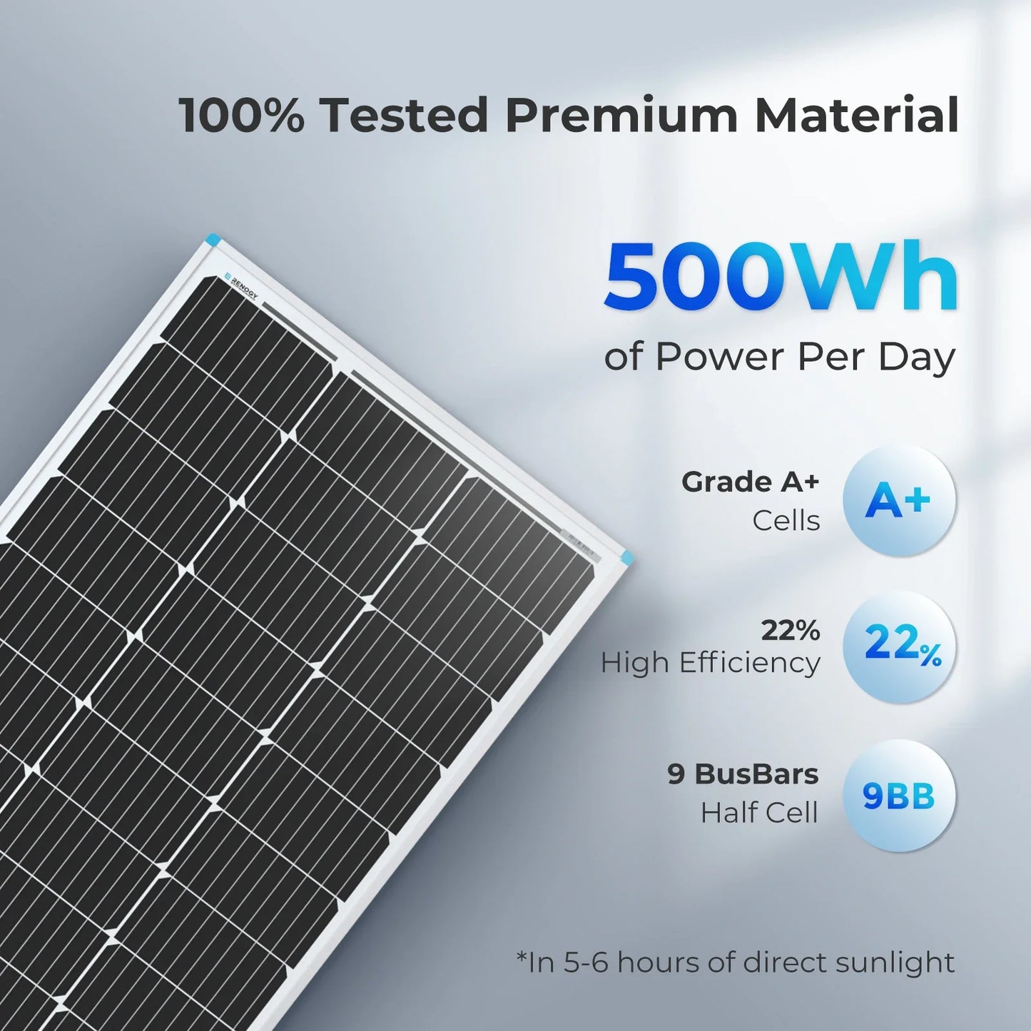 Solar Panel 100 Watt 12 Volt High-Efficiency Monocrystalline PV Module by 54Grid - Renewable Energy Store