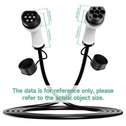 AFYEEV 22KW EV Charging Cable GB/T Female Car side to type2 IEC 62196 Male Plug EVSE Charging Station Type2 to GB/T 16A 3 Phase
