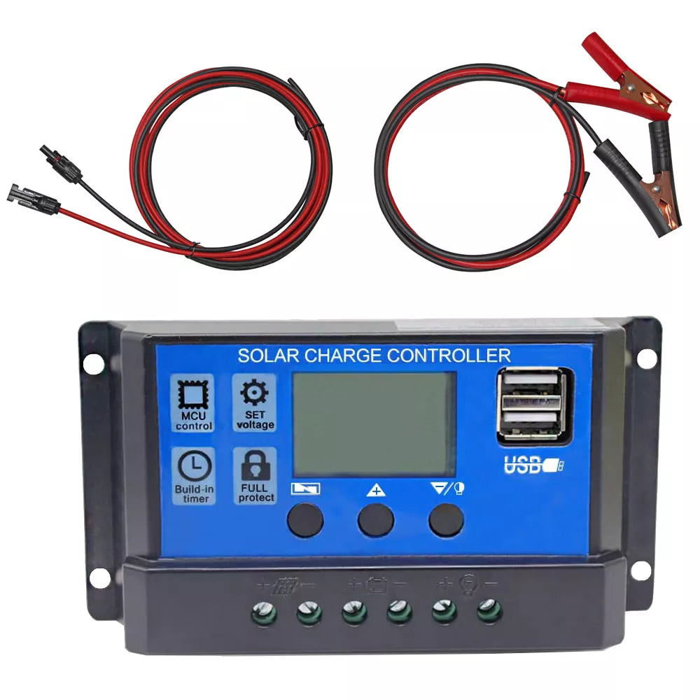 Solar Panel kit Accessories 10a 20a 30a 40a 50a 60a PWM Controller 12v 100w Flexible Module Cable Battery - 54Grid - Renewable Energy Store