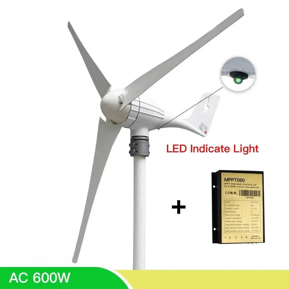 Wind Turbine Generator 600W 12/24V LED Light MPPT Charge Controller - 54Grid - Renewable Energy Store