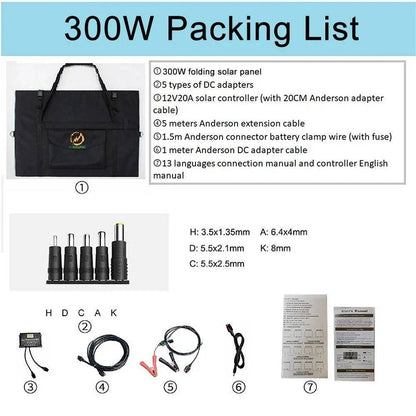 Solar Panel 120/180/240/300 W  Foldable Monocrystalline 12V - 54Grid - Renewable Energy Store