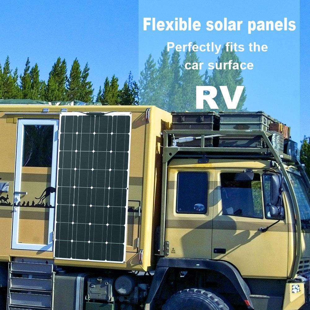 Solar Panel Flexible Monocrystalline 100/200/300/400 W For 12/24V Battery Charger - 54Grid - Renewable Energy Store