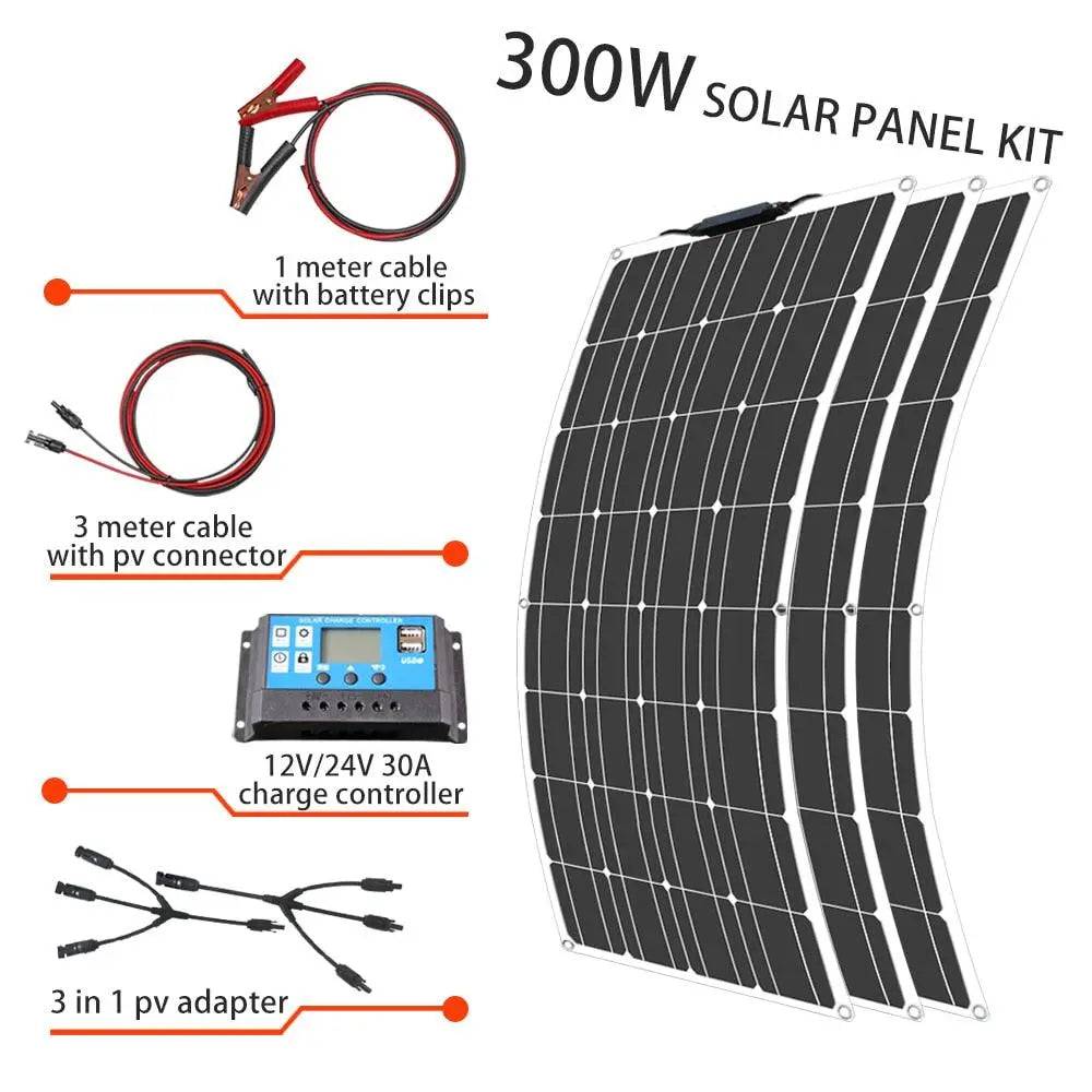 Solar Panel Kit Complete 400/300/200/100 Watts Flexible Solar 12V - 54Grid - Renewable Energy Store
