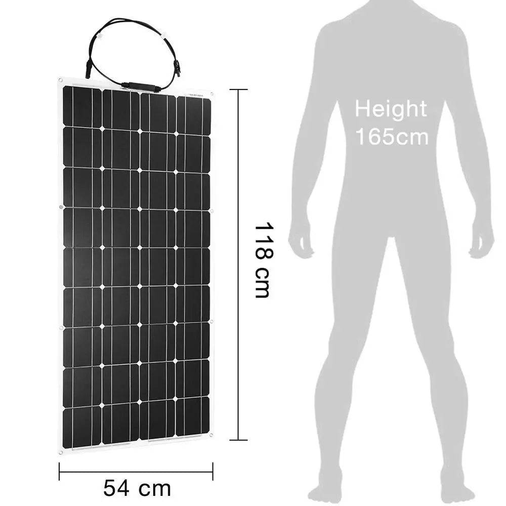 Solar Panel 100W Flexible Monocrystalline Flexible Car/Boat High Quality 12V - 54Grid - Renewable Energy Store