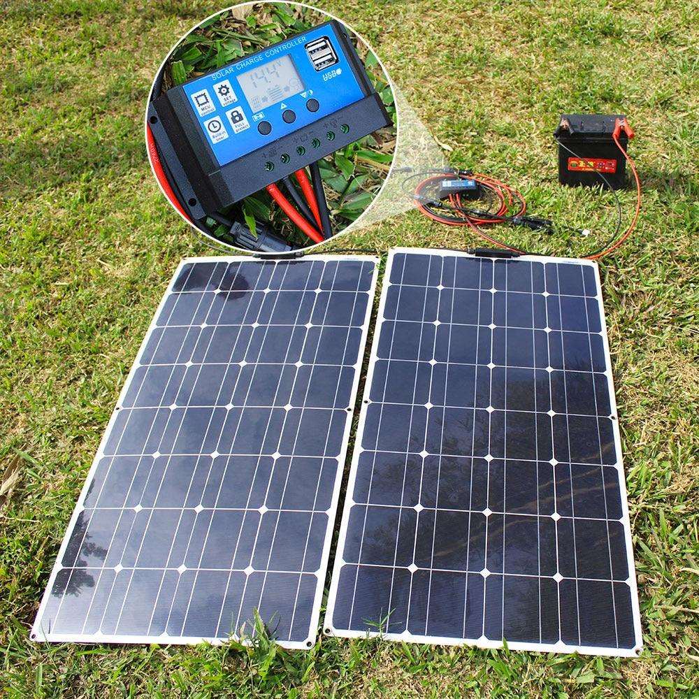 Solar Panel Flexible Monocrystalline 100/200/300/400 W For 12/24V Battery Charger - 54Grid - Renewable Energy Store