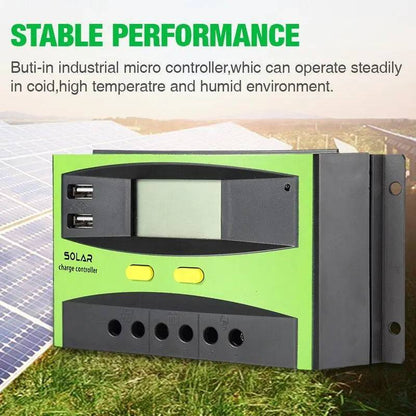 Solar Charge Regulators 50A 60A PWM Solar PV Charger Controller  12V 24V  Dual USB  Battery Automatic Identification LCD Display - 54Grid - Renewable Energy Store