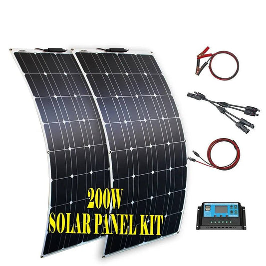 Solar Panel Mono Flexible 200W 100W  10A/20A 12/24V - 54Grid - Renewable Energy Store