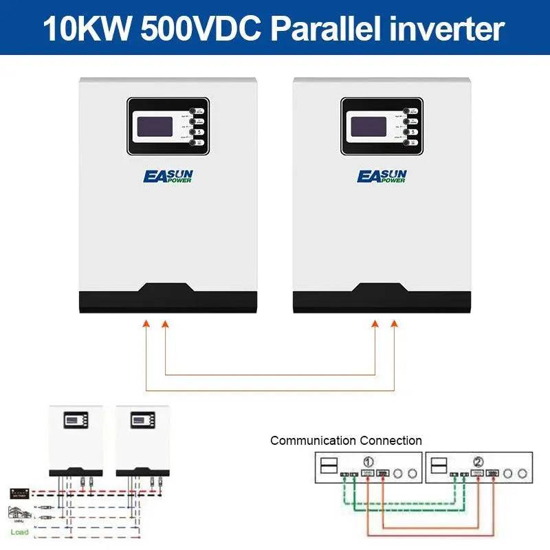 Bluetooth Solar Inverter 11000W Off Grid Pure Sine Wave Inverter 500Vdc 100A MPPT 48V Battery Charger parallel 1 Phase&amp;3 Phase - 54Grid - Renewable Energy Store